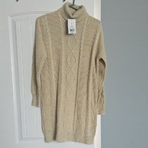 Crown Women's Beige Cowl Neck Sweater